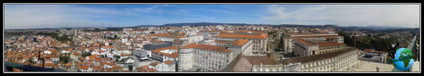 Vista panorámica desde la Torre de la Universidad en Coímbra.