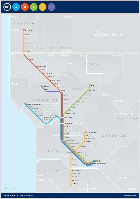 Mapa del metro de Oporto
