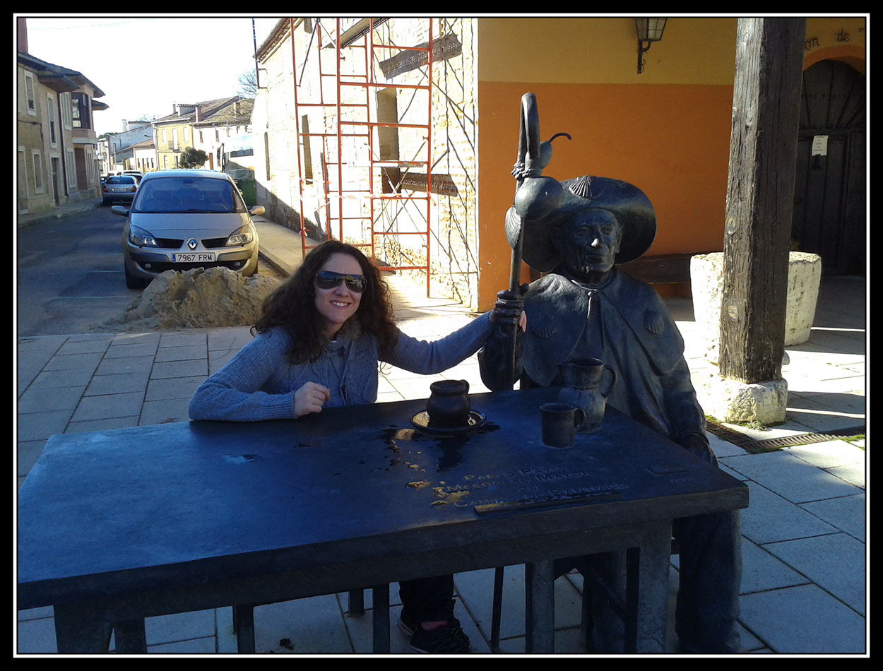 Con mi amigo el Peregrino en Villalcazar de Sirga.